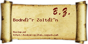 Bodnár Zoltán névjegykártya