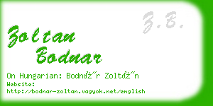 zoltan bodnar business card